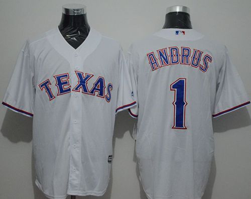 Rangers #1 Elvis Andrus White New Cool Base Stitched MLB Jersey